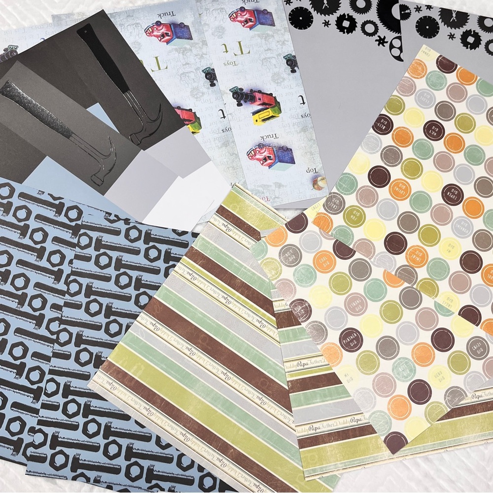 Scrapbook Memory Book Paper 12x12 Dad Father theme Paper Pad card stock